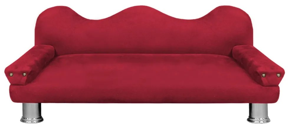 Cama Sofá Pet Meg Para Cães E Gatos Elegante e confortável Suede Vermelho