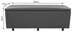 Calçadeira Baú Casal 140cm Estofada Liz S05 Sintético Cinza - Mpozenat