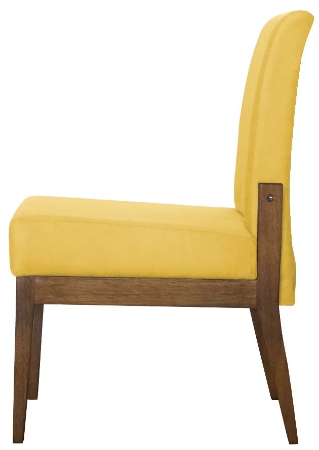 Kit 02 Cadeiras de Jantar Helena Suede Amarelo - Decorar Estofados
