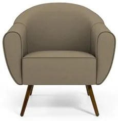 Poltrona Decorativa Nina Corano C-19 com Pés Palito Castanho - Domi