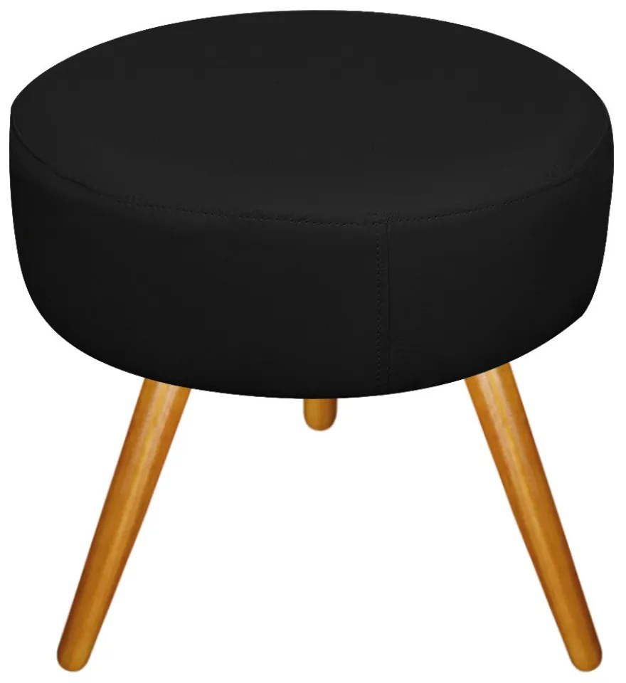 Kit 02 Puffs Sofia Palito Mel Suede Preto - ADJ Decor