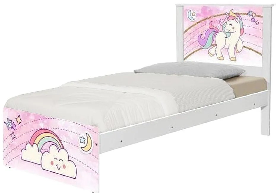 Cama Solteiro Infantil 195x96cm para Quarto Personagens K02 - D'Rossi - Unicórnio