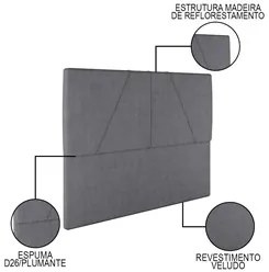 Cama Casal Queen com Cabeceira 165cm Pés Metálicos Elisa S05 Veludo Ci
