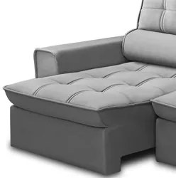Sofá Retrátil Reclinável 3 Lugares 200cm Blanches F05 Veludo Prata - M