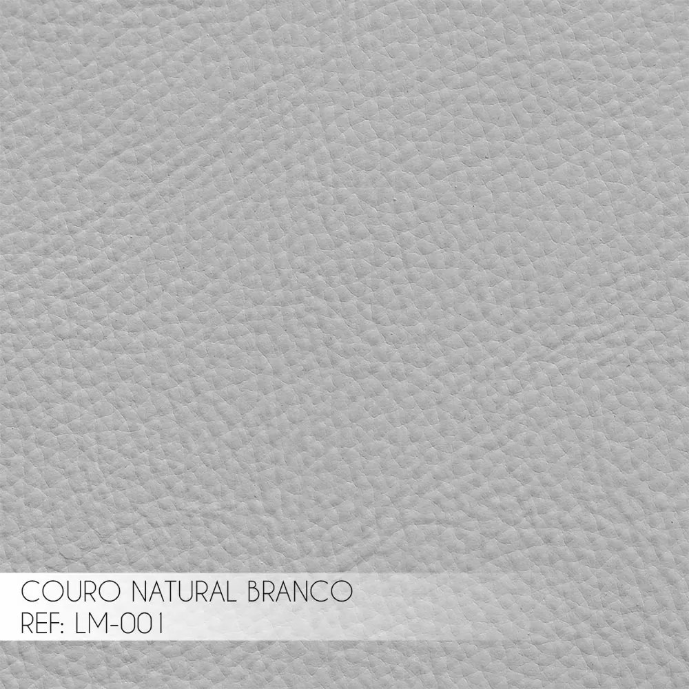 Puff Decorativo Sala de Estar Costela Couro Branco G34 - Gran Belo