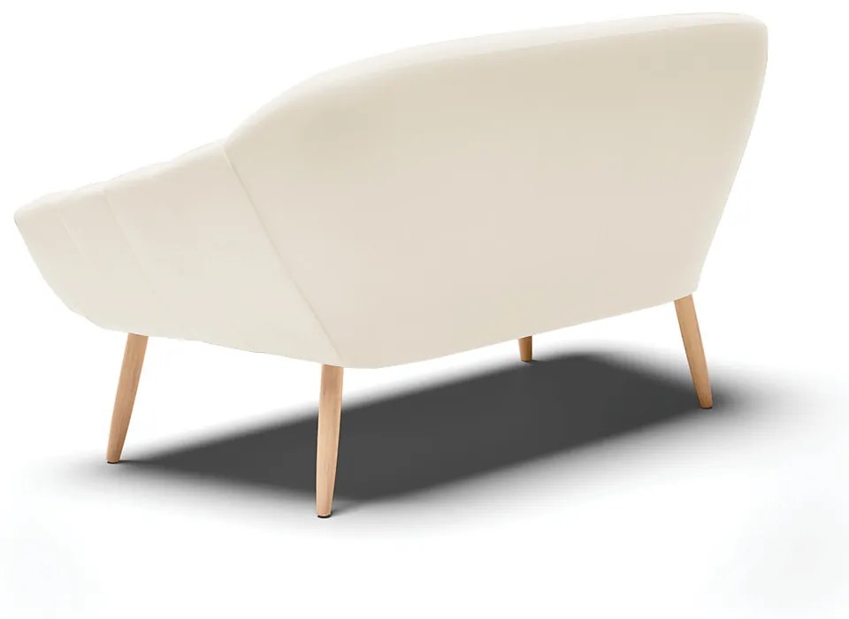 Namoradeira 02 Lugares Giovana Veludo Pés Palito Natural - Indo Decorar - Bege