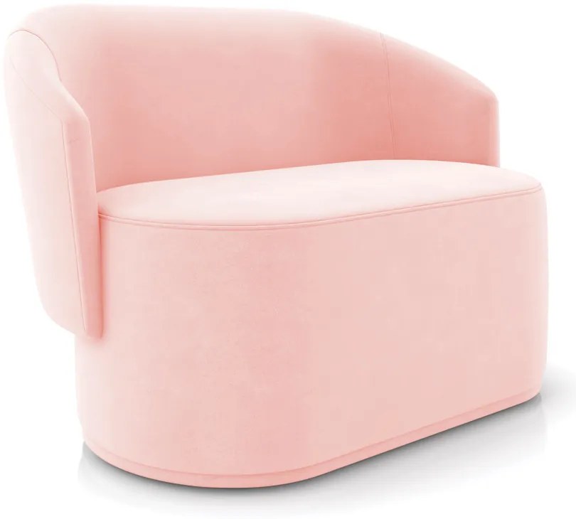 Sofá 2 Lugares Namoradeira Orgânica para Sala Malu Suede M11 - D'Rossi - Rosa Bebê