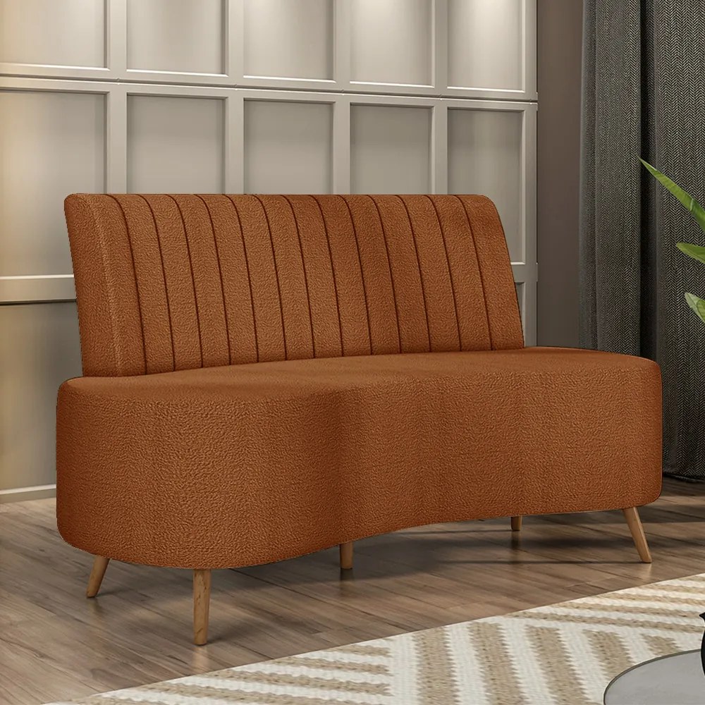 Sofá Living Decorativo 2 Lugares 1,35M Katara Terracota Bouclê G33 - Gran Belo