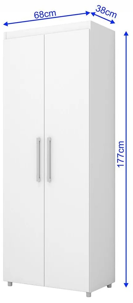 Armário Floripa Multiuso 6 Prateleiras Lavanderia Branco