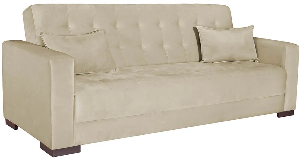 Sofá Cama 3 Lugares Jobim Suede - ADJ Decor