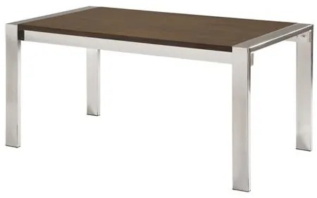 Mesa de Jantar Duda com Tampo MDF Tabaco Base Cromada 158cm - 55716 Sun House