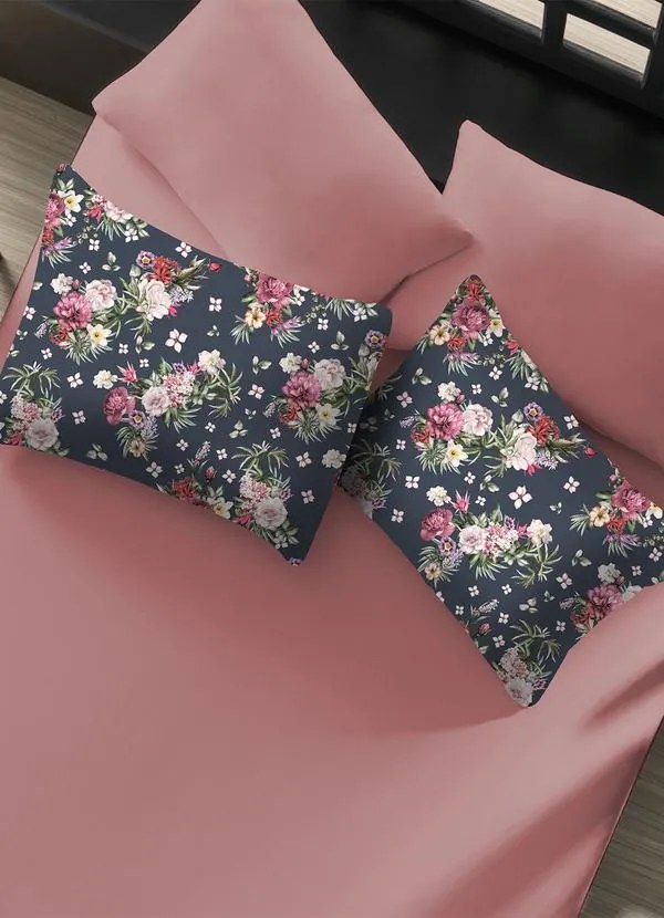 Jogo de Cama Rosa Casal 3 Peças