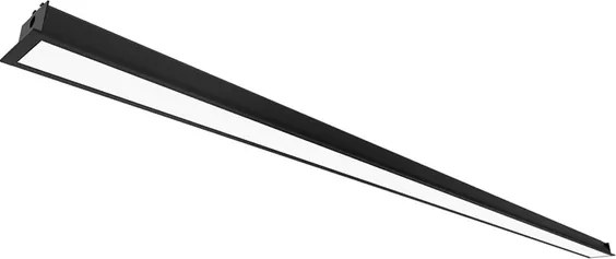 Plafon Led De Embutir Retangular Preto 35,6W New Fit40 - LED BRANCO QUENTE (3000K)