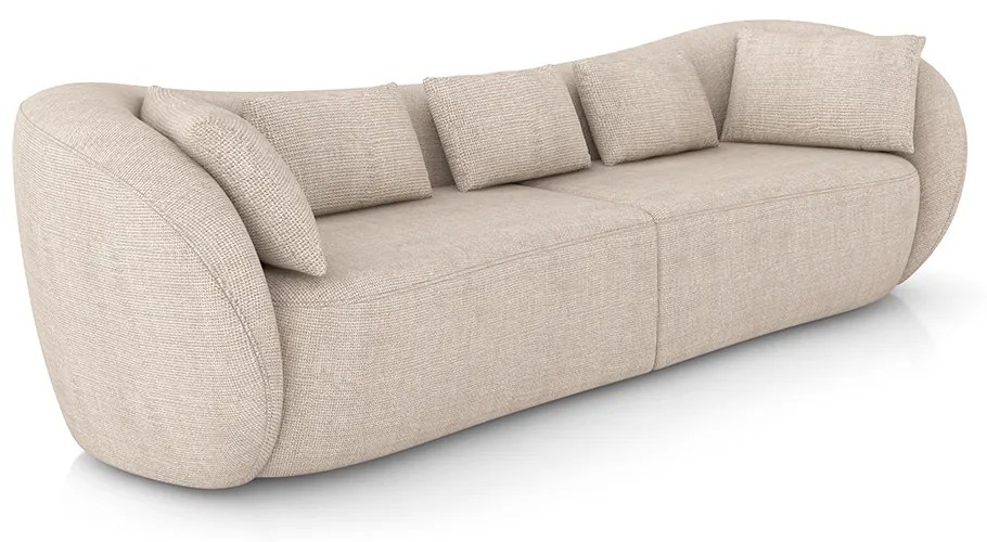 Sofá Bipartido Sala de Estar Diamond 232cm com Almofadas Soltas Linho Bege Claro G52 - Gran Belo