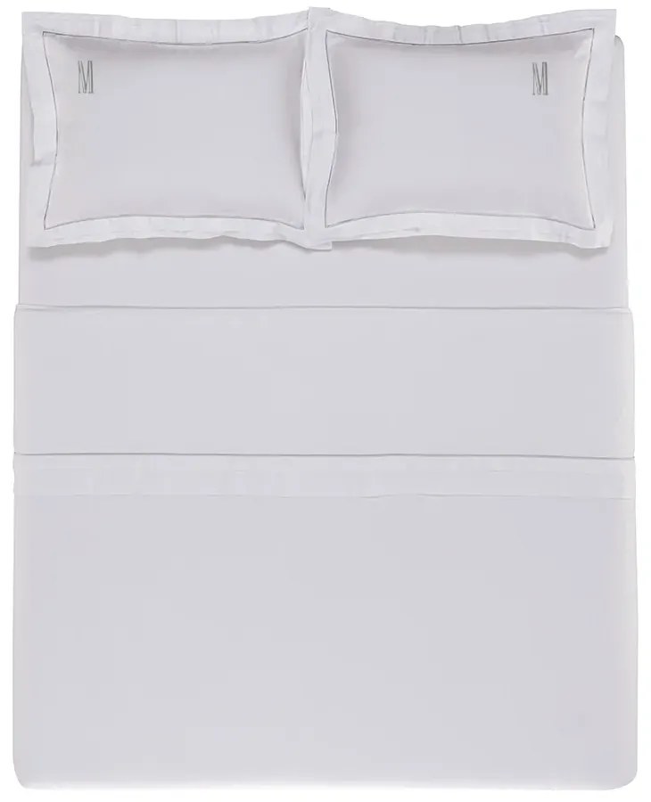 Jogo de Cama Trussardi Cetim 300 Fios Doppio Branco - King  King