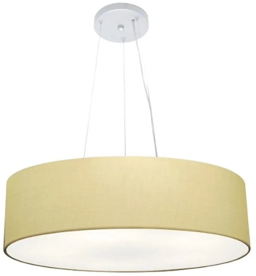 Lustre Pendente Cilíndrico Md-4136 Cúpula em Tecido 80x15cm Algodão Crú - Bivolt