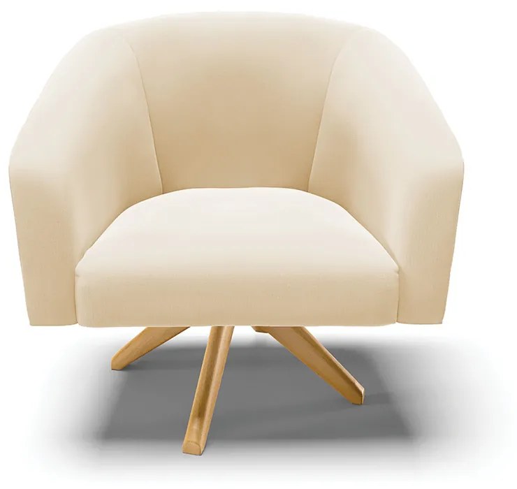 Poltrona Decorativa Giratória MA30 Kit 2 Stella Suede D03 - D'Rossi - Bege