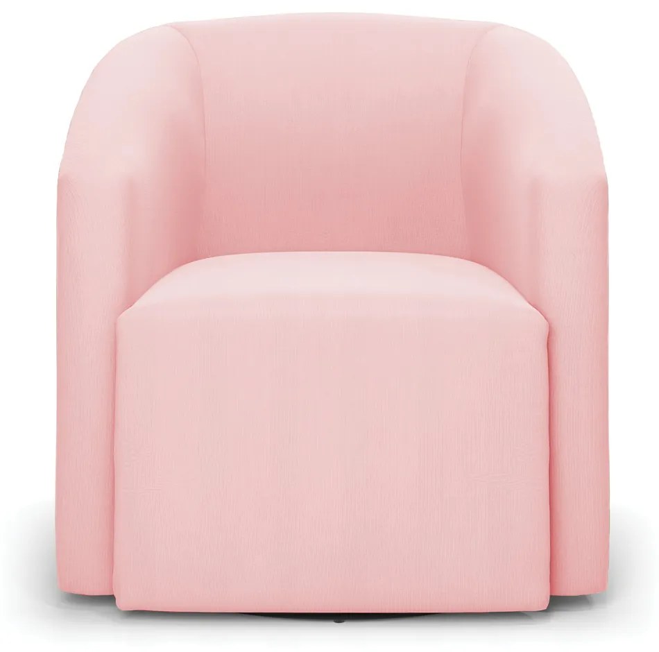Poltrona Decorativa Base Giratória Kit 2 Stella Max Suede Rosa Bebê D03 - D'Rossi