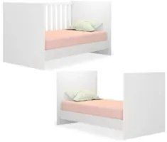 Berço Mini Cama Com Colchão e Cômoda Doce Sonho Branco - Qmovi