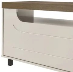 Rack Tv 75 Pol 200cm com 2 Portas Abel Pinho/Off White A09 - Mpozenato