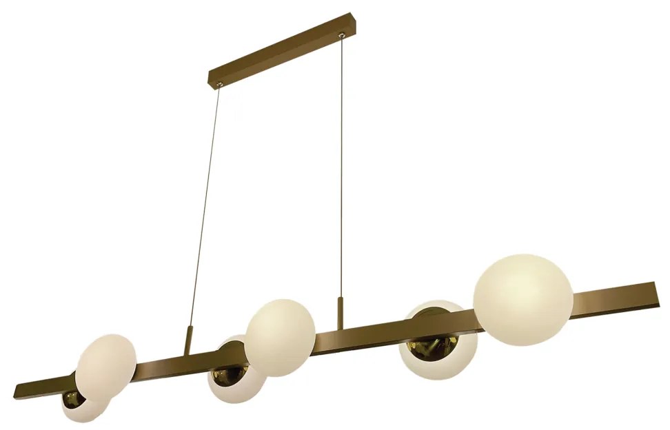 Pendente Aivi 14X10X100Cm Led 30W - Usina 19750/6 Led (MR-T - Marrom Texturizado, 4000k, 220v)