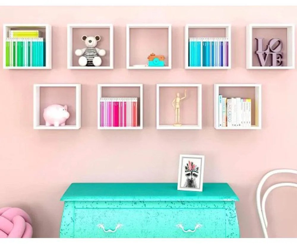 Kit 06 Nichos Organizador 30x30cm Branco G01 - AJL Móveis