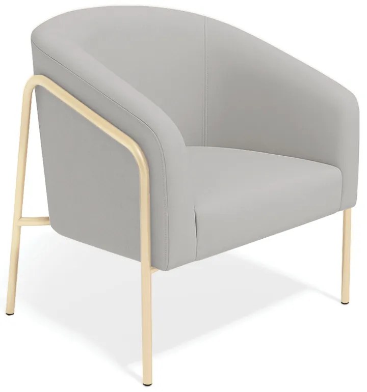 Poltrona Sala Industrial Alta Champanhe Stella Suede D03 - D'Rossi - Cinza