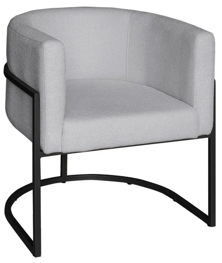 Poltrona Base Industrial Preto Sala de Estar Lety Veludo - Prata