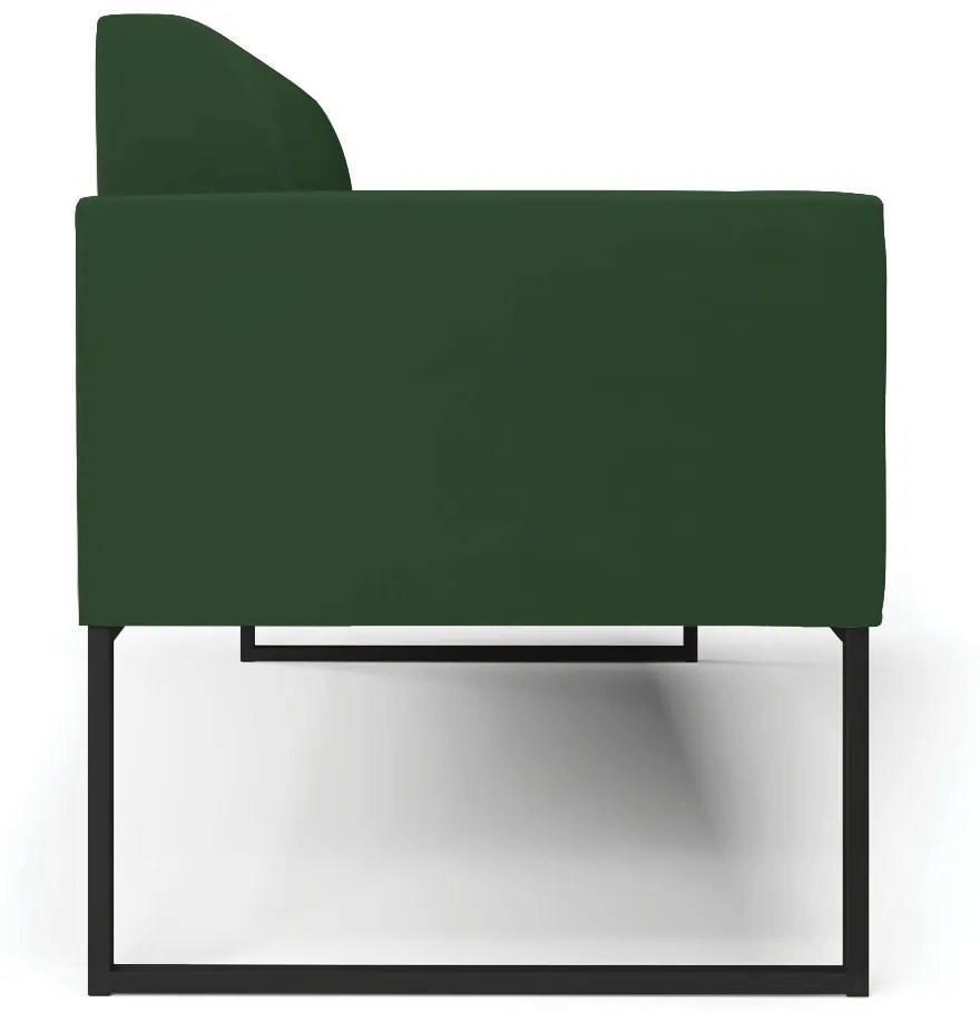 Sofá Namoradeira Base Industrial Preto Marisa Veludo D03 - DRossi - Verde