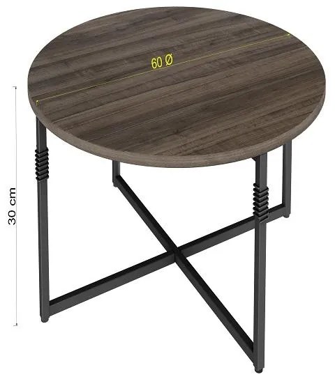 Mesa de Centro Tijuca Industrial Ameixa Negra/Preto