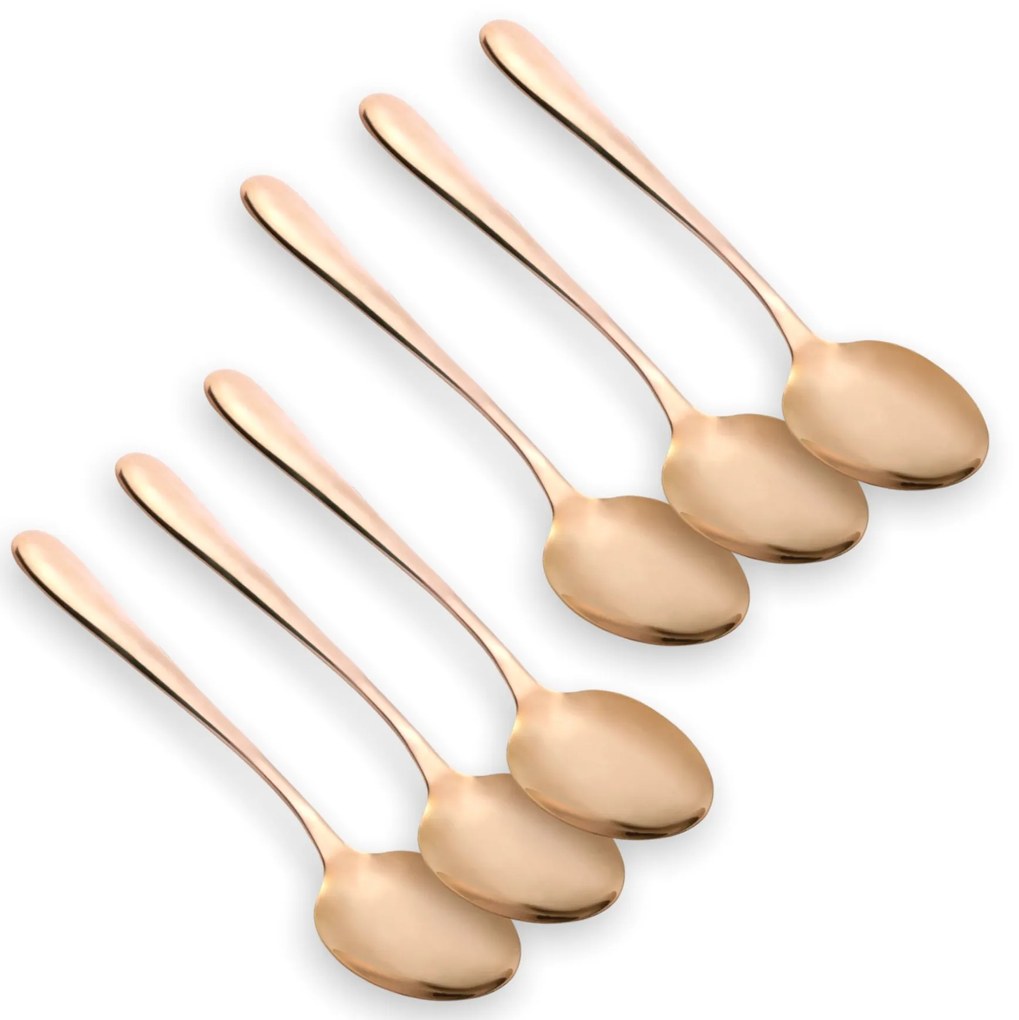 Kit 6 unidades - Colher de Mesa em inox - Bronze