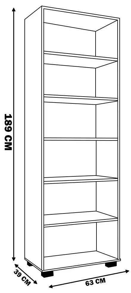 Estante de Livros para Escritório Home Office Alf Branco Texturizado G47 - Gran Belo