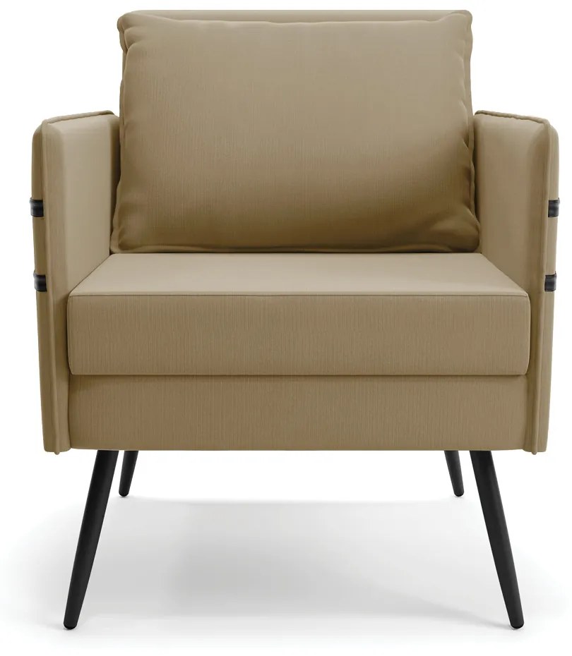 Kit 01 Namoradeira 02 Lugares e 02 Poltronas Mari Suede Marrom Rato Pés Palito de Ferro