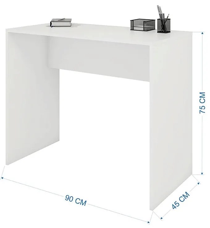 Mesa Escrivaninha Escritório Home Office Organizadora Branca
