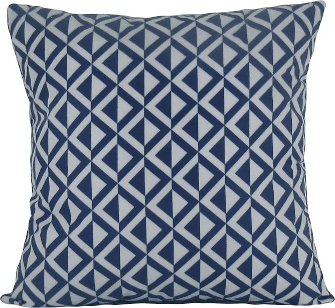 3 Capas para Almofadas Soft Veludo Geométrico Azul 43x43cm