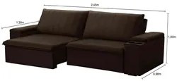 Sofá Retrátil Reclinável 3 Lugares 245cm Baluart F05 Veludo Marrom - M