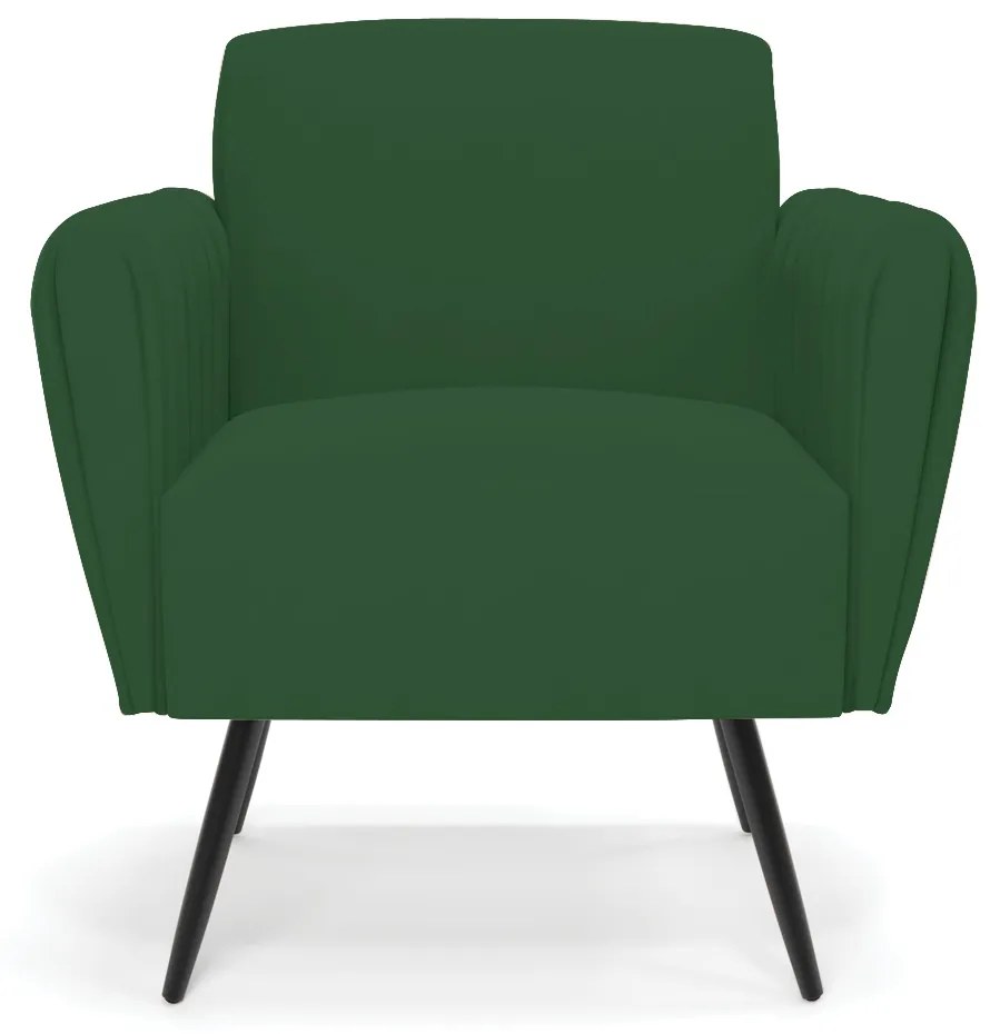 Kit 2 Poltronas Pés Palito de Ferro Bruna Veludo D01 - D'Rossi - Verde