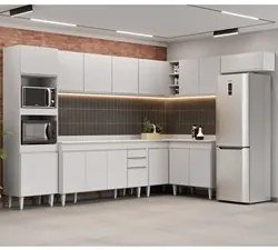 Armário de Cozinha Modulada de Canto 8 Peças CP08 Balcão com Tampo Bra