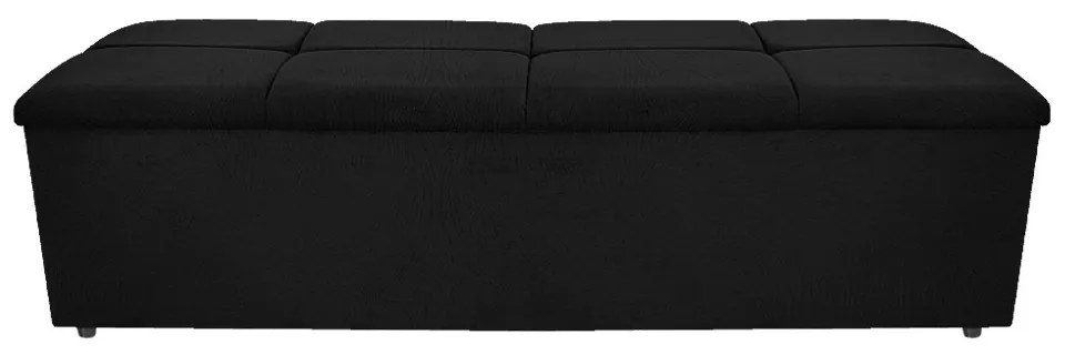 Calçadeira Munique 195 cm King Size Suede Preto - ADJ Decor