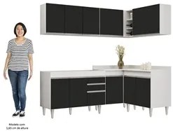 Armário de Cozinha Modulado de Canto 6 Peças CP28 Balcão sem Tampo Bra