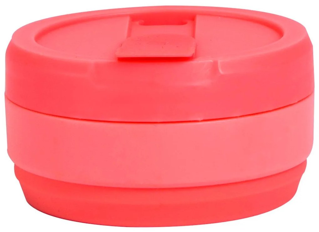 Copo Retrátil Dobrável de Silicone Coral