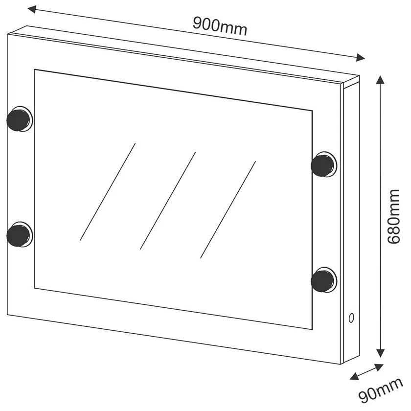 Espelho de Penteadeira Suspensa para Quarto Decorativa PE2006 MPD Branco G69 - Gran Belo