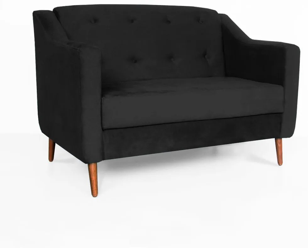 Namoradeira Bruna Pé Palito Suede Preto Elegante