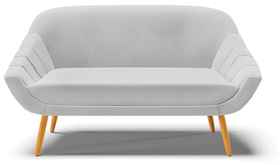 Namoradeira 02 Lugares Giovana Linho Pés Palito Castanho - Indo Decorar - A05 Cinza