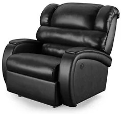 Poltrona do Papai Reclinável Kalie Power Touch USB FH9 PU Preto Brilho