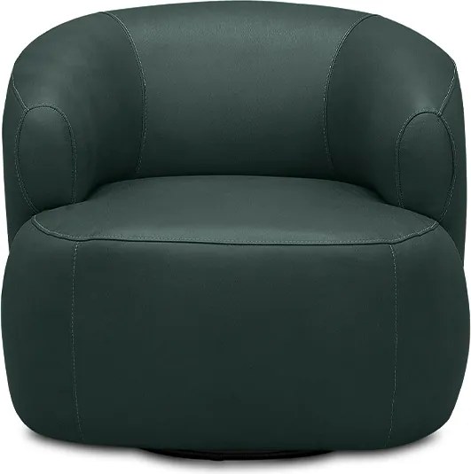 Poltrona Decorativa Verona Sala de Estar Base Giratória em Aço Couro Verde Musgo G88 - Gran Belo