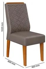 Mesa de Jantar Vanda 120cm Com 4 Cadeiras Lídia D04 Freijó/Veludo Luna