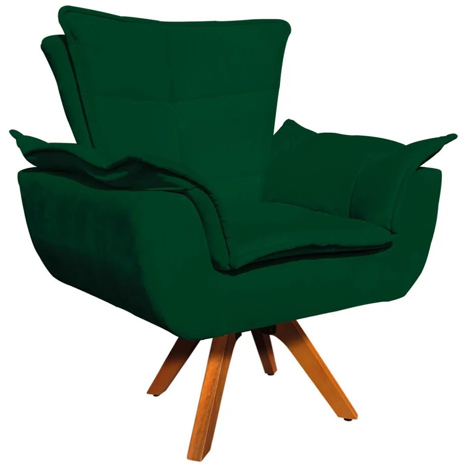Sofá Namoradeira e Poltrona Giratória MM30 Opala Suede D03 - D'Rossi - Verde