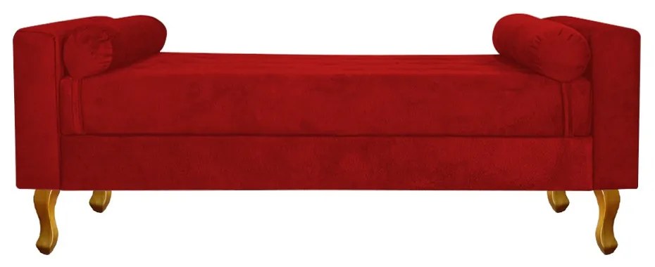 Recamier Félix Casal 140cm Suede Vermelho - ADJ Decor