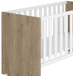 Berço Reto Para Colchão 130x60 Com Rodízios Doce Sonho Carvalho/Branco